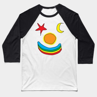 stars, moon, sun and rainbow Baseball T-Shirt